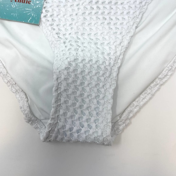Andie X Demi Moore The Tropez Bikini Bottom In White Crochet Size Small New - Picture 5 of 10